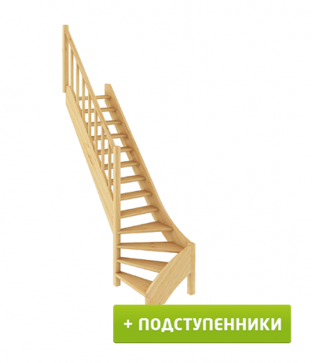 Лестница ЛС-07м/1 с подступенками Л сосна
