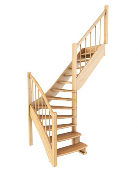 Лестница ЛС-09м/2 без подступенков П дуб