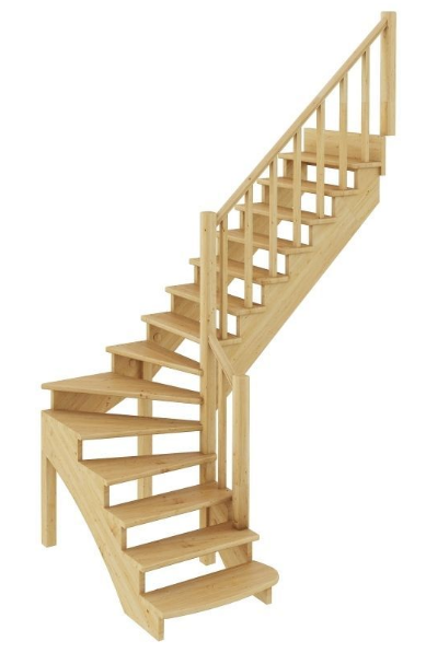 Лестница К-001м/2 без подступенков П бук