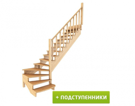 Лестница К-001м/7 с подступенками П дуб