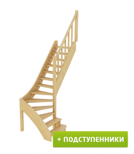 Лестница ЛС-07м/4 с подступенками П сосна