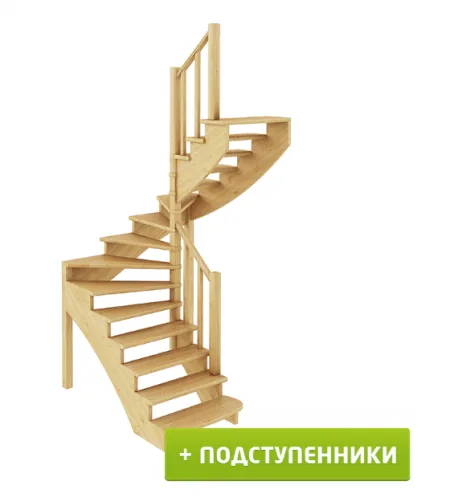Лестница К-003м/1 с подступенками П бук