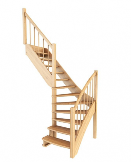 Лестница ЛС-09м/2 без подступенков Л дуб