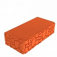 Алексеевский кирпич цокольный 1НФ полнотелый красный кора дуба