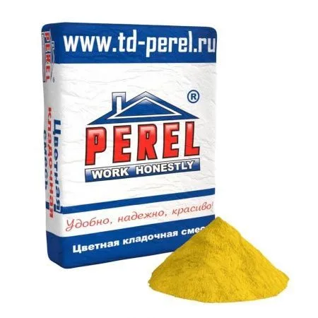Смесь кладочная цветная Perel SL желтый 0035 50 кг