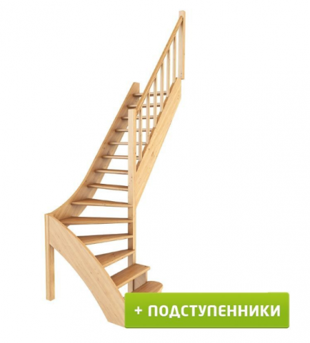 Лестница ЛС-07м/5 с подступенками П сосна
