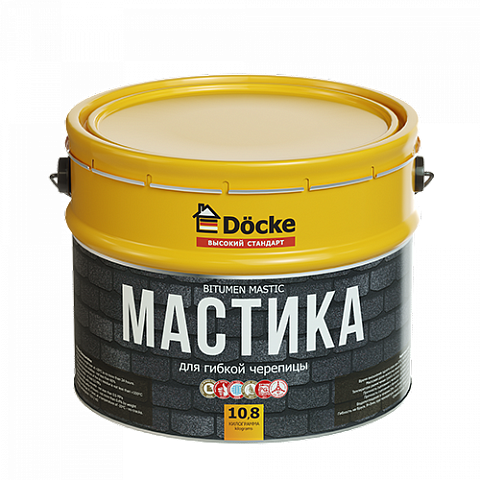 Мастика для гибкой черепицы Docke PIE, 10,8 кг