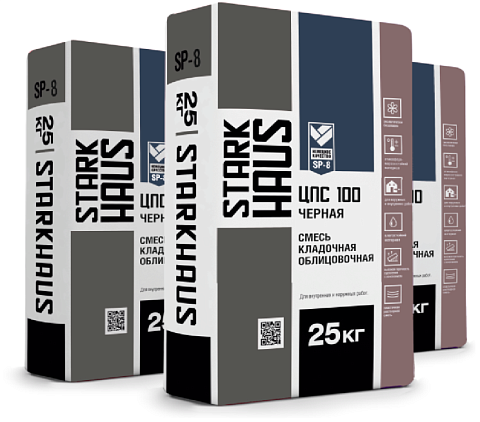 Смесь кладочная STARKHAUS ЦПС-100 ЗИМА черная 25 кг